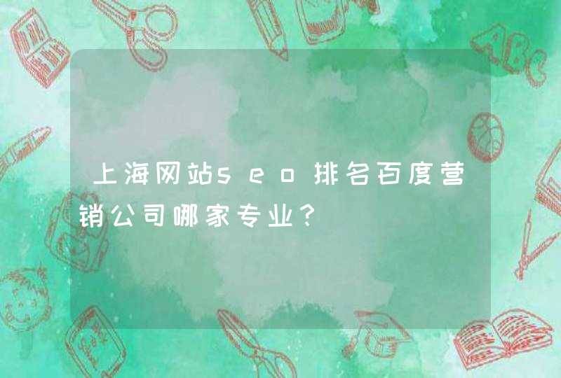 上海网站seo排名百度营销公司哪家专业？