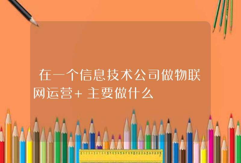 在一个信息技术公司做物联网运营 主要做什么