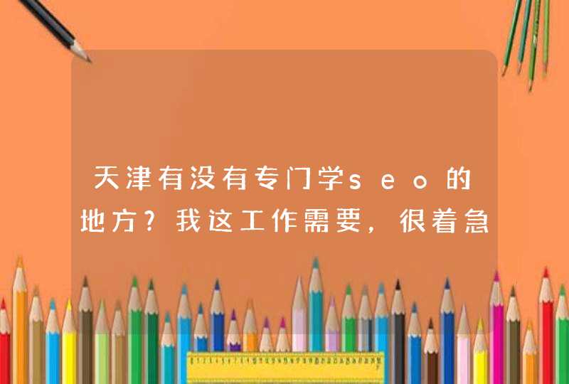 天津有没有专门学seo的地方？我这工作需要，很着急！