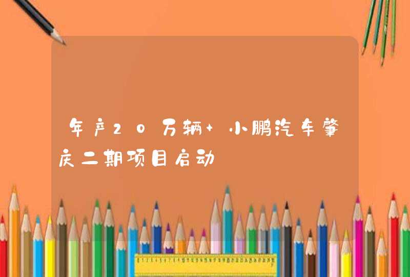 年产20万辆 小鹏汽车肇庆二期项目启动