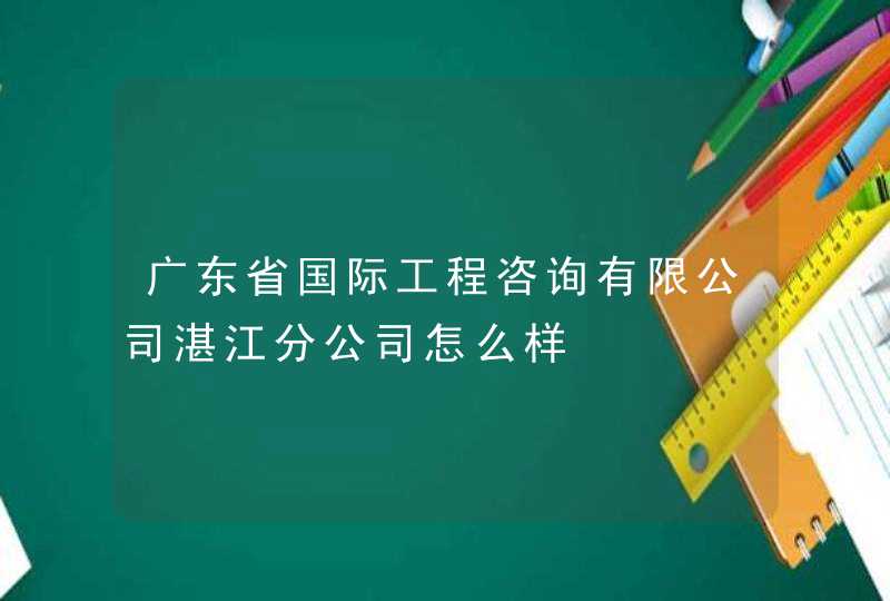 广东省国际工程咨询有限公司湛江分公司怎么样