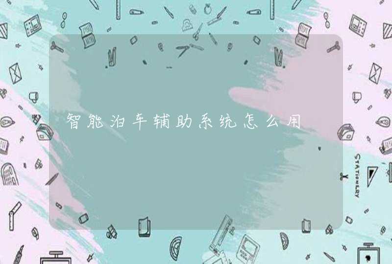 智能泊车辅助系统怎么用