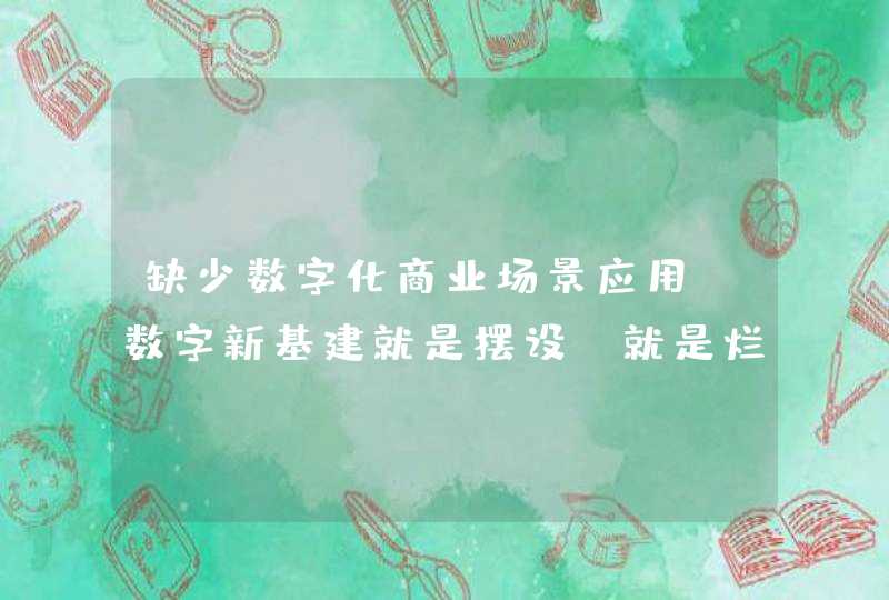 缺少数字化商业场景应用，数字新基建就是摆设、就是烂尾楼