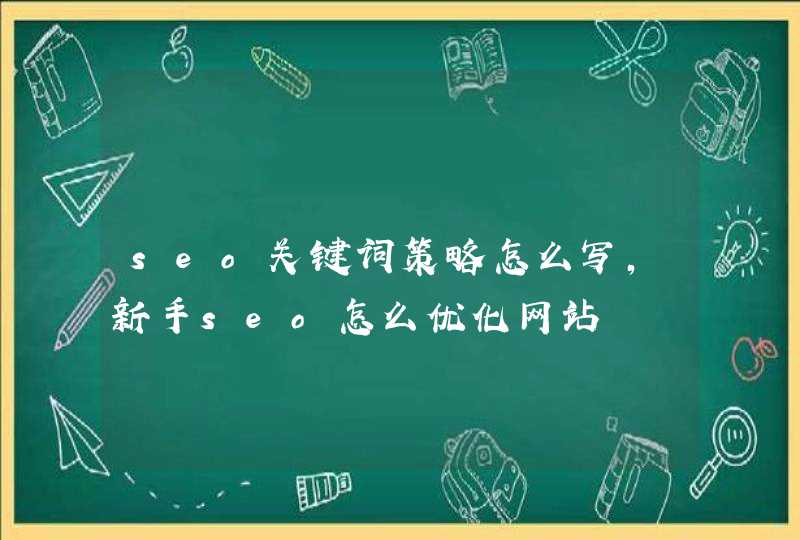 seo关键词策略怎么写，新手seo怎么优化网站